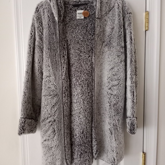 NEW VS Sherpa Hooded Cardigan OS GRAY
